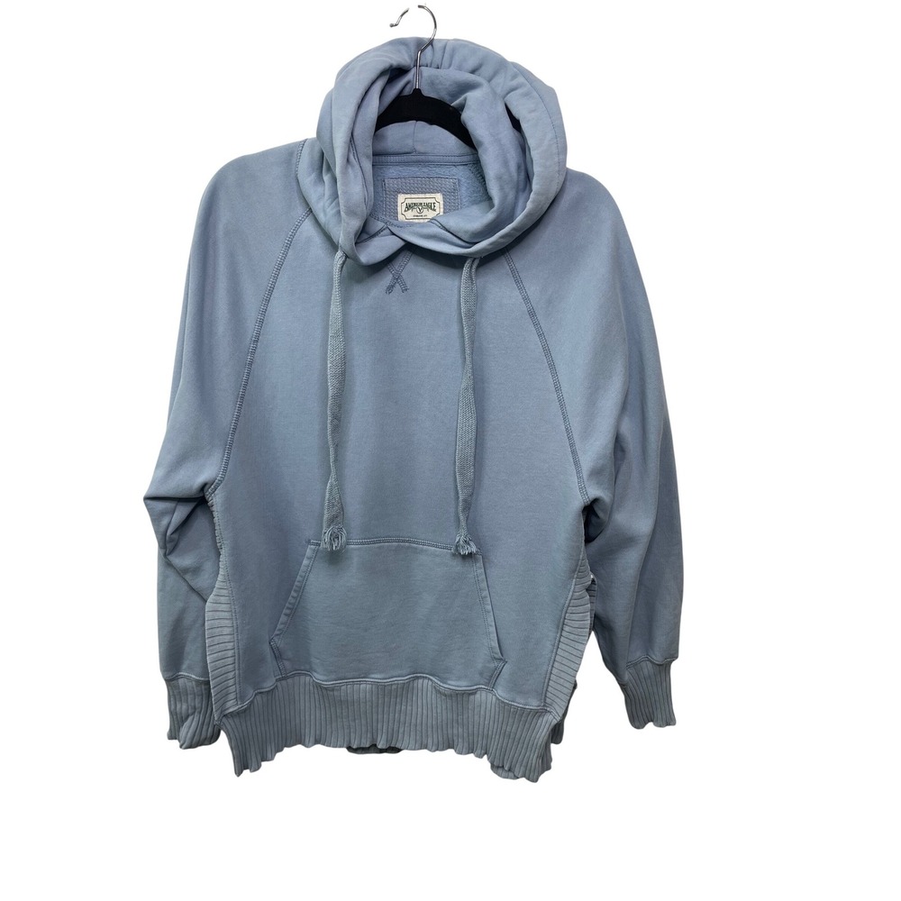 American Eagle Outfitters Blue Hoodie Oversized Slit‎ Sides Kangaroo Pocket S